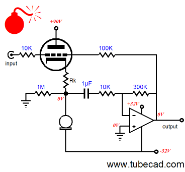 bad circuit choice, wherein the bottom tube is replaced by a constant-current source