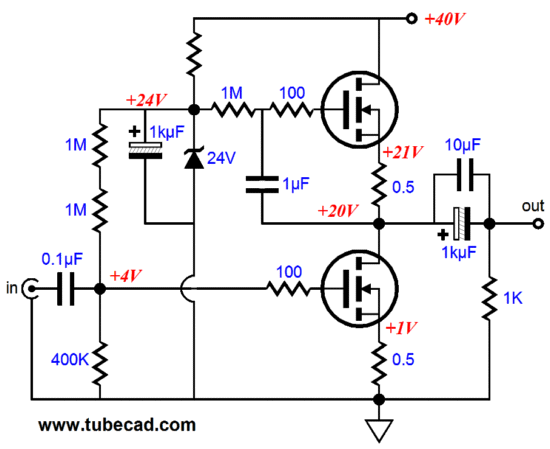 Умзч на mosfet схема