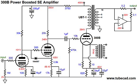 300B Amplifier Schematic