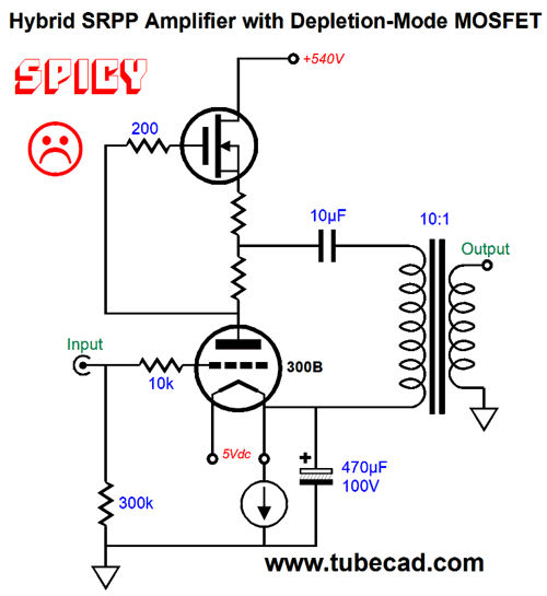 Hybrid SRPP Amplifier with Depletion-Mode MOSFET