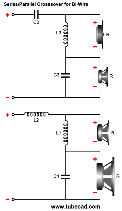 More on the Series Crossover bi wiring speakers diagram 
