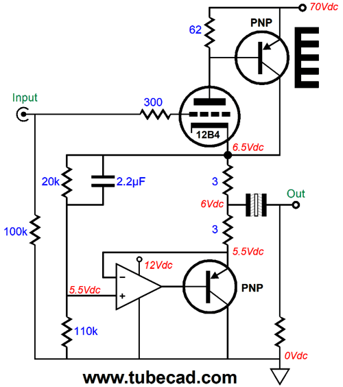 Push-pull Auto-Cathode-Bias and Error-Correcting MOSFET Output Stages